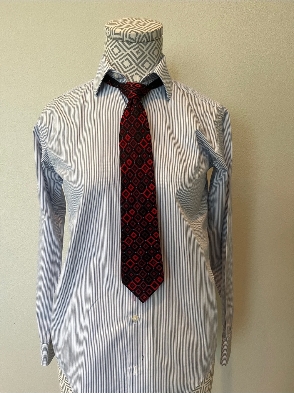 Perry Ellis Red and Black Geometric Kids Tie